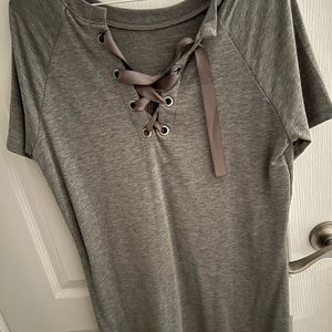 garage lace up t shirt dress medium